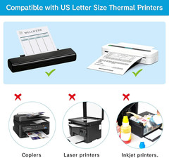 100 Sheets Thermal Printer Paper 8.5 X 11 Inch US Letter Size Safe Bpa-Free | Co