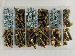 310 pcs 10.9 Metric Flange Screw Frame Bolt & Serrated Flange Nut Assortment Kit