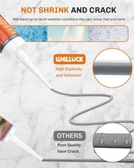 100% Waterproof Gray Silicone Caulk Sealant Adhesive for RV, Kitchen, Bathroom,