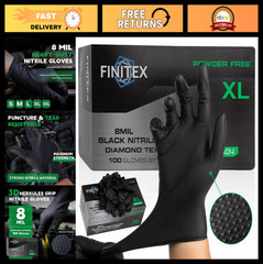 Industrial Diamond Texture Nitrile Gloves – 100/1000PCS, Chemical Resistant, 8mi