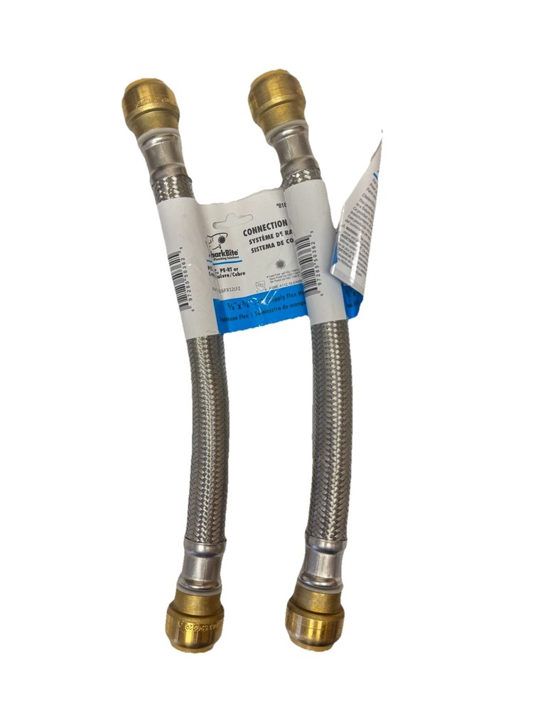 SharkBite 3/4″ x 3/4″ – 12″ Repair Hose Push Fitting, Supply Flex Hose -Lot Of 2