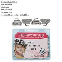 Dental Orthodontic Buccal Tubes 1st 2nd Molar Bondable Tube Roth MBT 022 Single