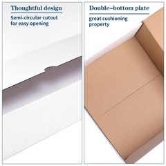 ZBEIVAN 12x10x6 White Shipping Boxes Set of 15, Corrugated Cardboard Mailer B…