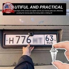 4 PCS Spikes License Plate Screws for Car, Anti Theft Spike Shape Aluminum Car P