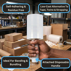 Extended Core Stretch Wrap Shrink Film Clear 5″ x 1000′ 80 Gauge 12 Rolls