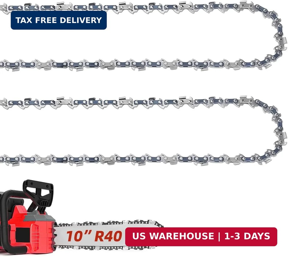 10 Inch Chainsaw Chain R40 .043” Gauge 3/8″ LP Pitch 40 Drive Links, 10-inch Re