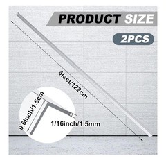 Blulu 2 Pcs Aluminum Angle Stock 48″ Long x 3/5″ Wide x 1/16″ Thick Iron Trim
