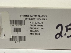 Pyramex S4110R25 Intruder Clear Safety Glasses Bifocal 2.5x BOX OF 6