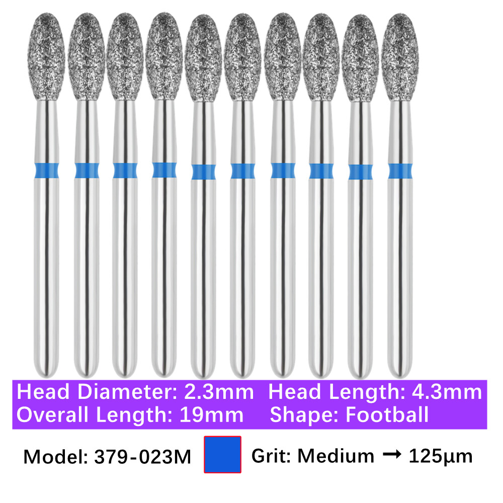 10pc/pk Dental Diamond Burs Shape Egg Diamond Bur Super Fine Medium Coarse