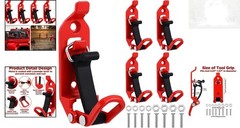 PercyEffie 4 Pcs Shovel Mount Heavy Duty Mounts for Roof Rack Red