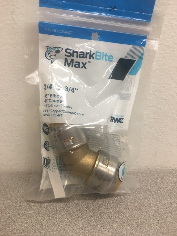 SharkBite Push to Connect 3/4 in. 3/4 in. D Brass 45 Degree Elbow UR656A
