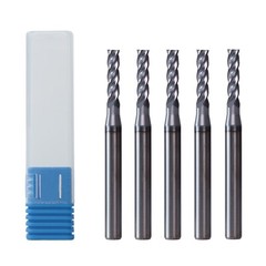 5 PCS 3/32″ 4 Flutes 1-1/2″ Overall Square Carbide End Mill Bit AlTiN Coated
