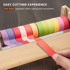 MOLSHINE Bamboo Multi Washi Tape Dispenser,One-Handed Operation Masking Tape …
