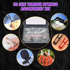 120Pcs Torsional Springs Assortment Kit, Stainless Steel Torsion Springs, Mechan