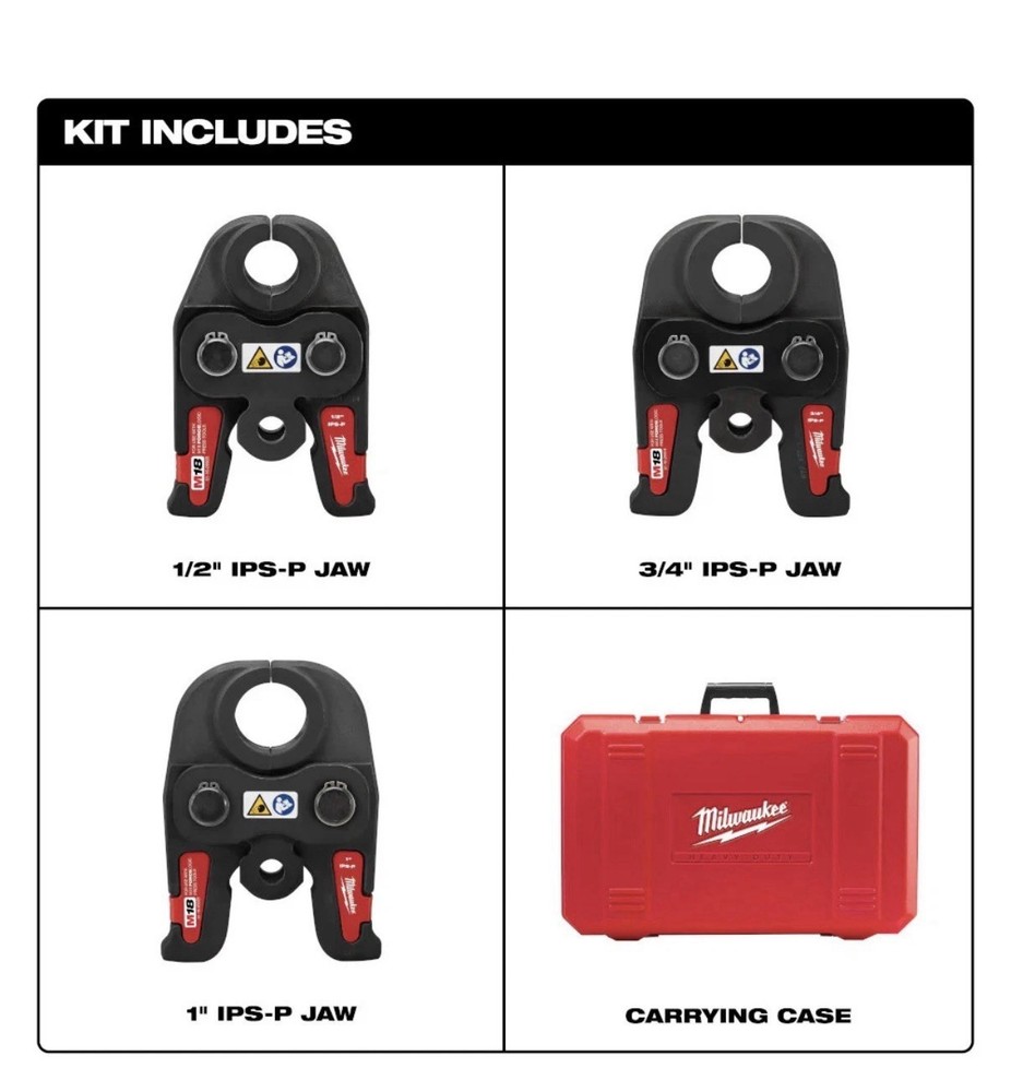 Open Box Milwaukee 49-16-2696 Black Iron Durable Press Jaw 1/2″ – 1″ Kit *read*