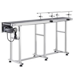 VEVOR Belt Conveyor PVC Stainless Steel Belt Conveyor 71″x7.8″ Double Guardrail