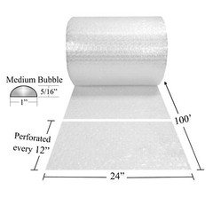 UBMOVE Bubble Cushioning 24″ wide Wrap x 100′ Long Medium Bubbles 5/16″