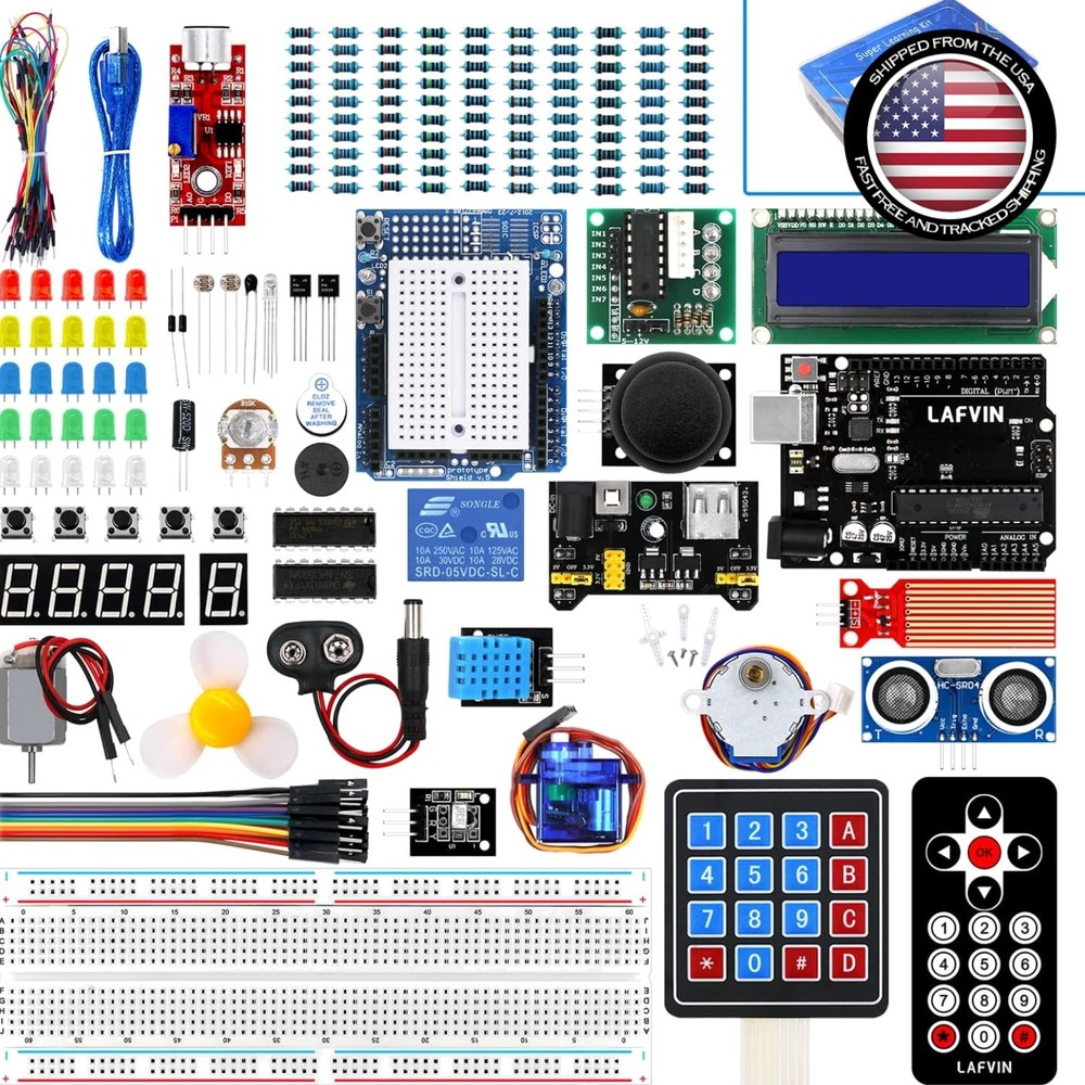 Super Starter Kit Based on Arduino UNO R3 with Tutorial and Controller Board Com