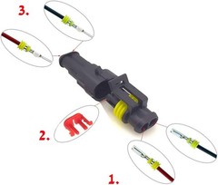 Easy to Install 2 Pin Waterproof Connectors Kit for Automotive and Marine Use