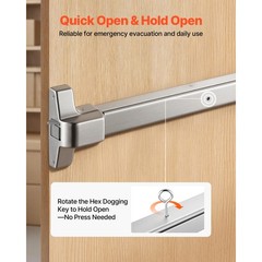 Uimoso Push Bar Panic Exit Device 31″ Stainless Steel for Emergency Doors