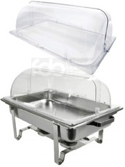 2 PACK Full Size Roll Top Chafing Dish Clear Plastic Pan Display Cover Chafer