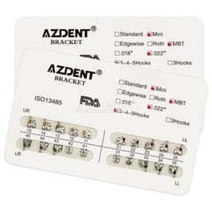 10Packs AZDENT Dental Orthodontic Brackets Braces Metal Mini MBT 022 3-4-5 Hooks