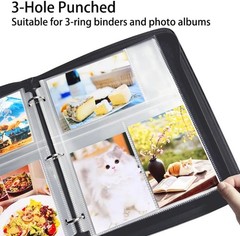 4×6 Photo Sleeves Clear for 3 Ring Binder (240 Pictures), Heavy Transparent