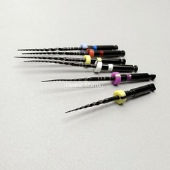 6pcs Dental Nickel Titanium Heat Activated Root Files Black Rotary Files 25mm