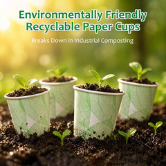 12oz 240 Count Compostable Paper Cups, BPI Certified Plant-Based Biodegradable D