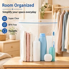 3 Gallon Clear Zipper Storage Bag 16″x18″ 4mil Heavy Duty w/ Handle