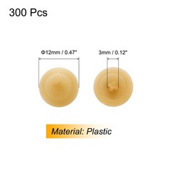 300Pcs Plastic Screw Cap Covers 12mm Tapping Screw Cover Dark Yellow