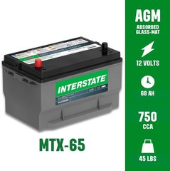Group 65 Automotive Battery 750CCA 68Ah AGM Replacement