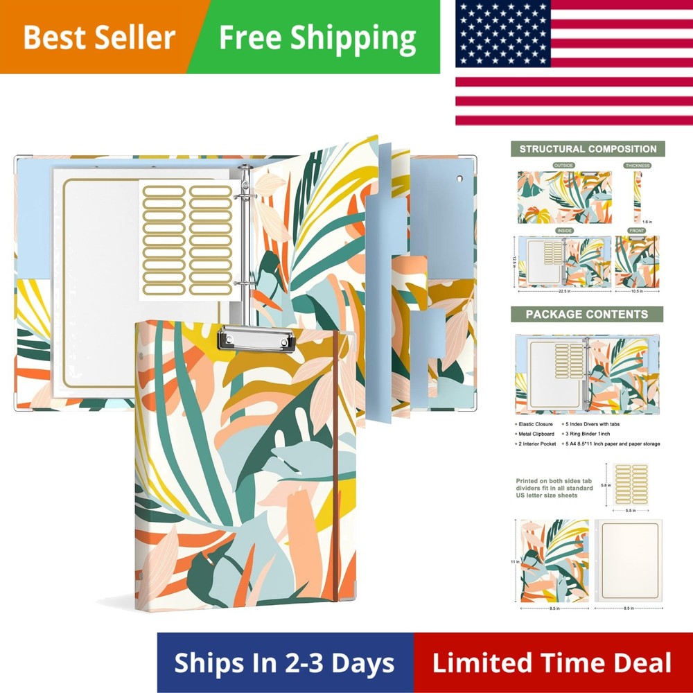 3 Ring Binder with clipboard, 1 inch 8.5 x 11 in Letter Size View Binders Org…