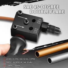 Carbon Steel Brake Line Double Flaring Tool Set w/Handle for 3/16″ & 1/4″ Tube
