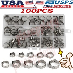 260X Single Ear Hose Clamps 304 Stainless Steel Crimp Hose Clamp Crimp Tools Kit