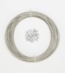 Chime repair Stainless Steel Wire Rope Cable 1/32″ 7×7 with Sleeves 100 ft coil