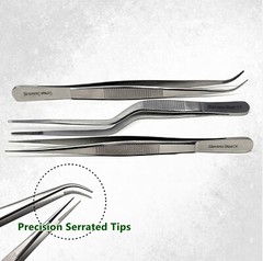 3x Micro Dressing Tweezer Surgical Tissue Forceps For Dental & Medical Use-5.5″