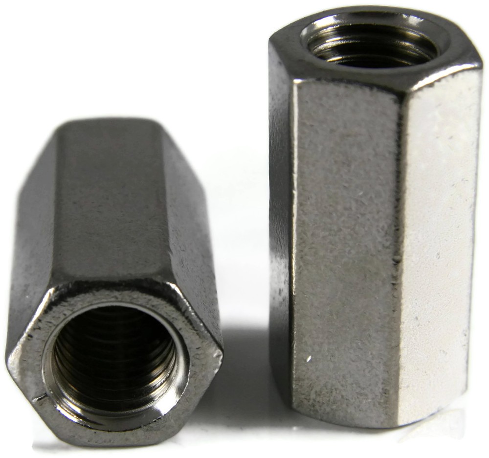 Stainless Steel Coupling Nuts, Threaded Rod UNF, 5/16-24 X 7/16 x 1, Qty 1
