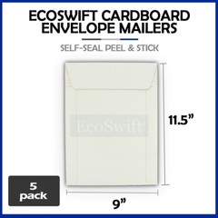 5 9 x 11.5 EcoSwift Self Seal White Photo Ship Flats Cardboard Envelope Mailers