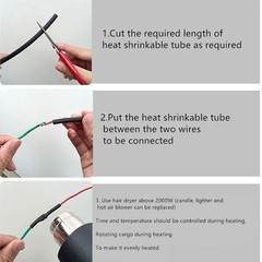 5M Heat Shrink Tubing Tube Black 1mm 2mm 3mm 4mm 5mm 8mm 10mm 1- 12mm 2:1