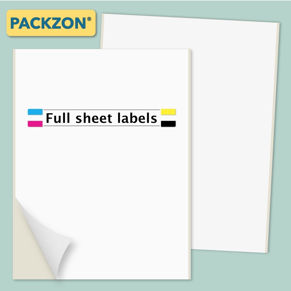 100 Shipping Labels Full Sheet 8.5×11 Self Adhesive PACKZON®