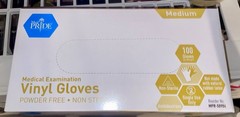 MedPride Powder-Free Vinyl Exam Gloves, MEDIUM, Box/100