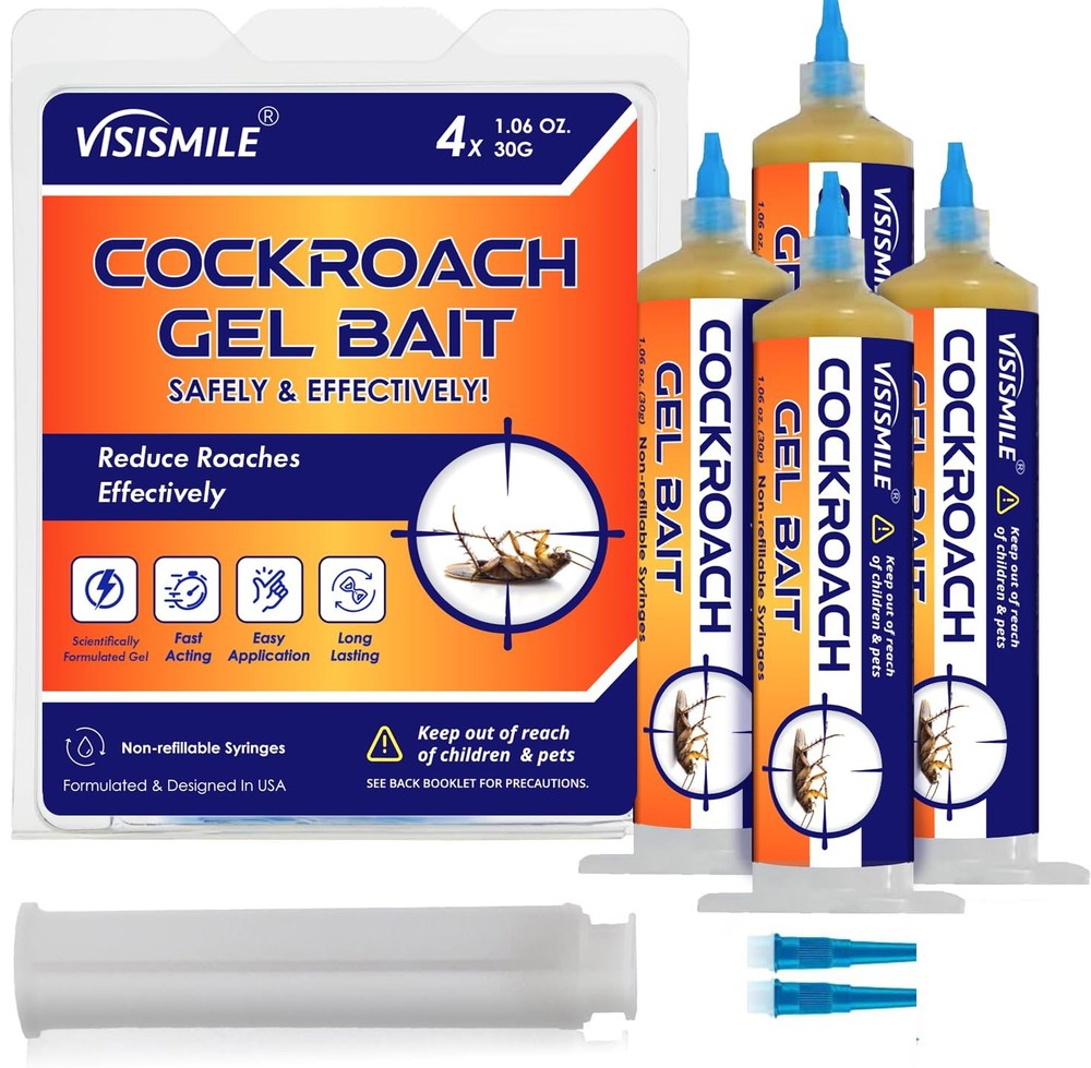 Roach Gel Bait Indoor and Outdoor Cockroach Killer Repellents for German Cock…