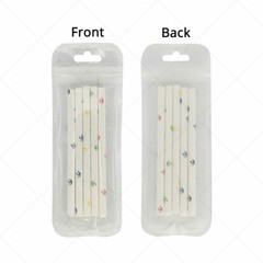 Multi-Size Clear/Clear/Frosted White Glossy Flat Mylar Zip Lock Bag w/ Hang Hole