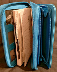 Teal Blue Mundex Zippered Faux Leather Planner Organizer Wallet Agenda by Mundi