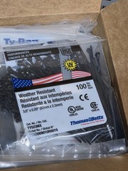 Thomas & Betts Ty-Rap TY523MX Black 18Lb (10 Bags Of 100)