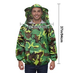 Camouflage Beekeeping Jacket Veil Bee Keeping Suit Hat Smock Protect Equipment