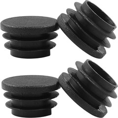 4 Pack 1 Inch (25Mm) round Plastic Hole Plugs, Black Pipe Tubing End Cap for …