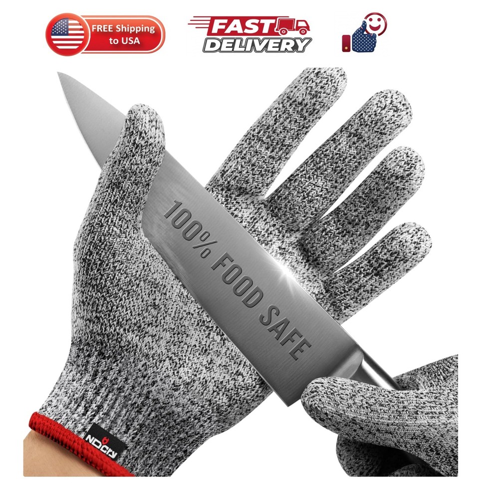 Cut Resistant Gloves Food Grade — 100% Food Safe — Level 5 Meat Cutting Glove…