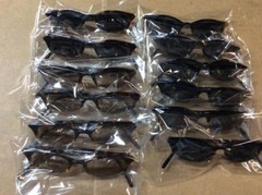 NEW ASSORTED BOX OF SUNGLASSES SUN GLASSES SET OF 12 GLASS COLORED SMALL LENS